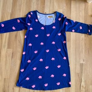 Lilly Pulitzer Women’s large elephant dress pink & navy